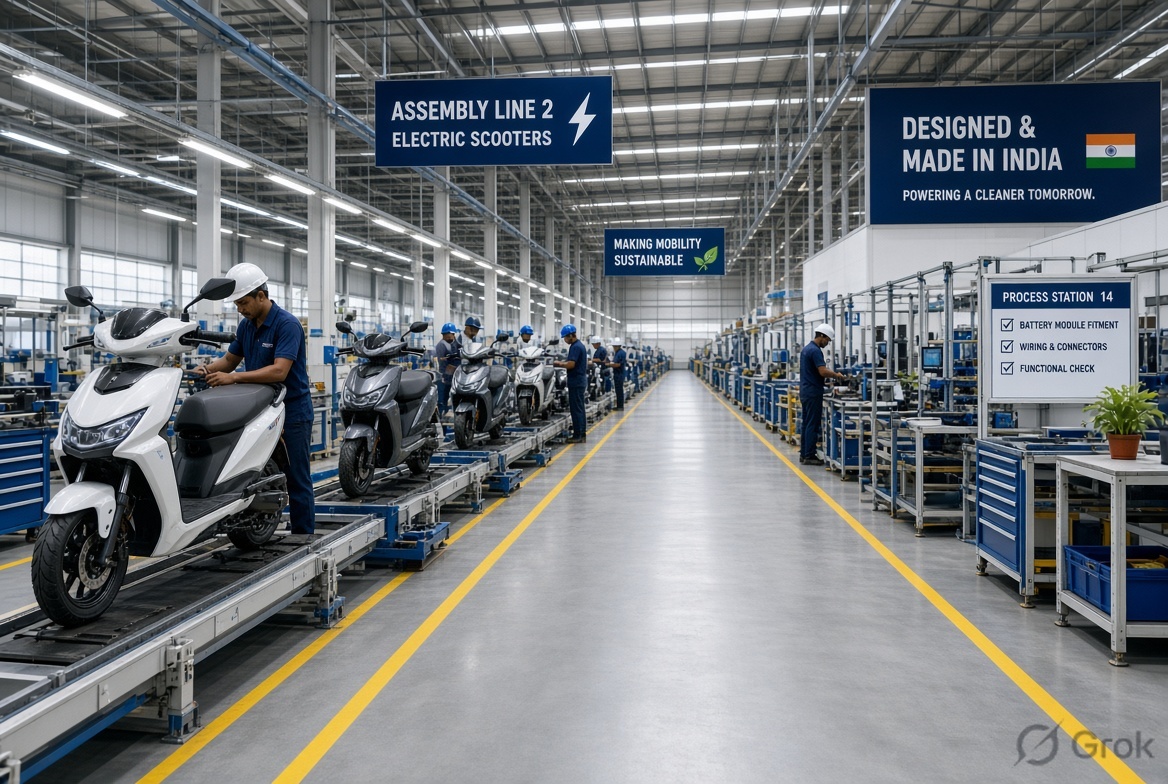 Mudit Ridh electric scooter assembly